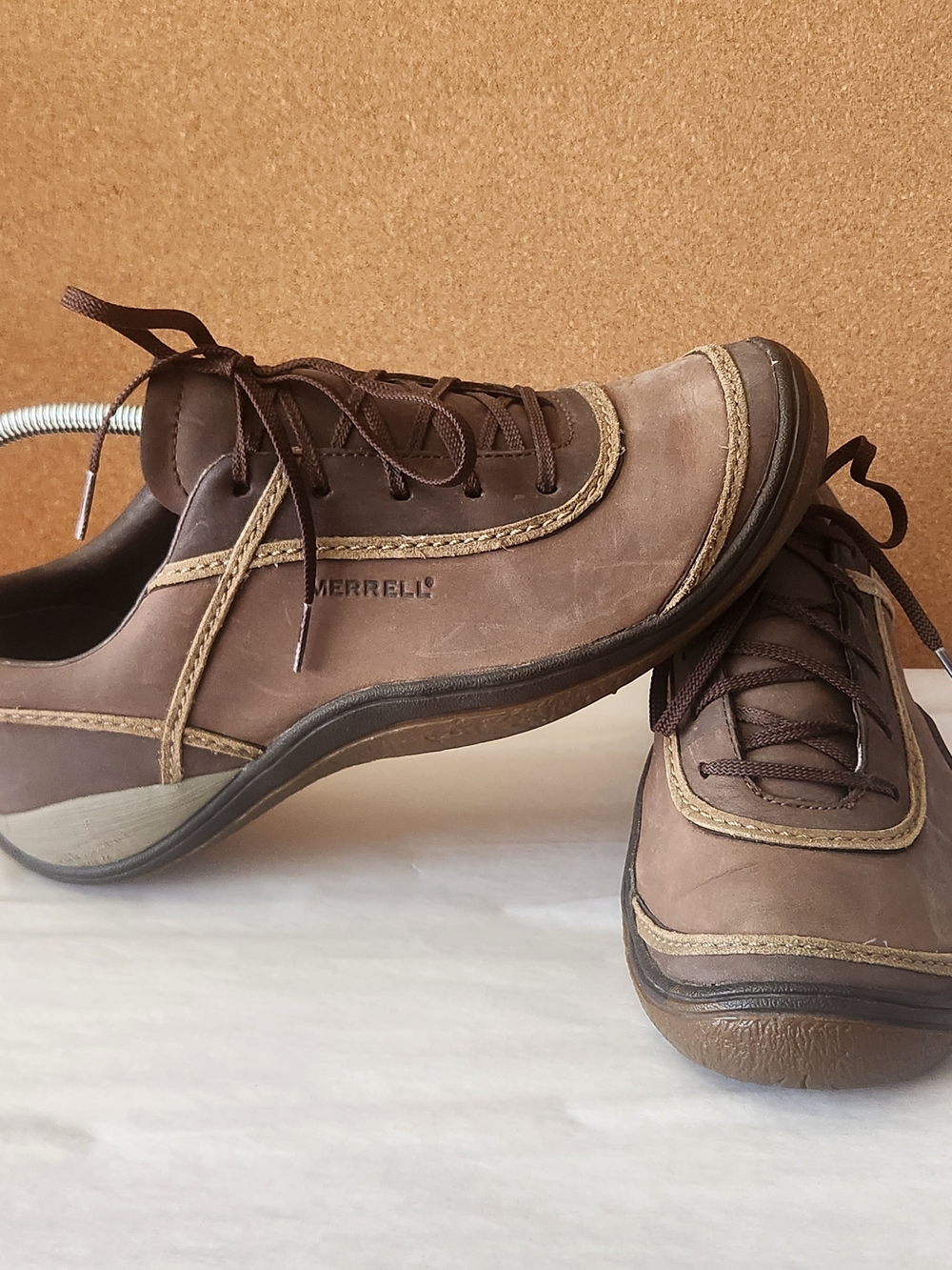Merrell Cypress Womens 10 Brown Chocolate Leather Hiking Walking Shoes Lace Up